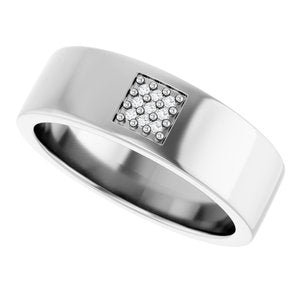 Classic - Jasper - 14K White Gold .03 CTW Natural Diamond Band