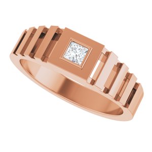 Classic - Archer - 14K Rose Gold 1/6 CT Natural Diamond Band