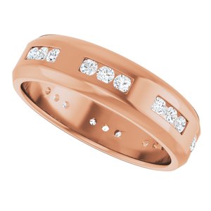 Hammered - Adrian - 14K Rose Gold 5/8 CTW Lab-Grown Diamond Band