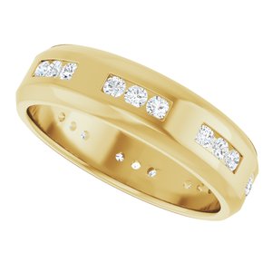 Hammered - Adrian - 14K Yellow Gold 5/8 CTW Lab-Grown Diamond Band
