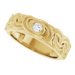 Matte - Ryan - 14K Yellow Gold 1/8 CT Natural Diamond Band