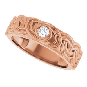 Matte - Ryan - 14K Rose Gold 1/8 CT Natural Diamond Band