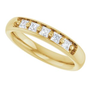Hammered - Thomas - 14K Yellow Gold 1/2 CTW Natural Diamond Mens Band