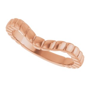 Plain - Lisa - 14K Rose Gold Fluted Contour Band