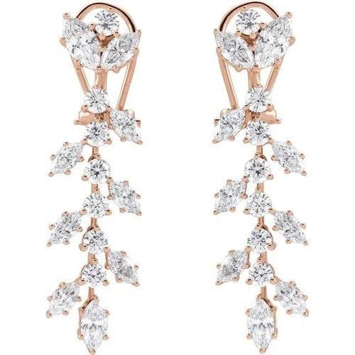 14K Gold 4 1/4 CTW Lab-Grown Diamond Earrings 14K Rose Gold