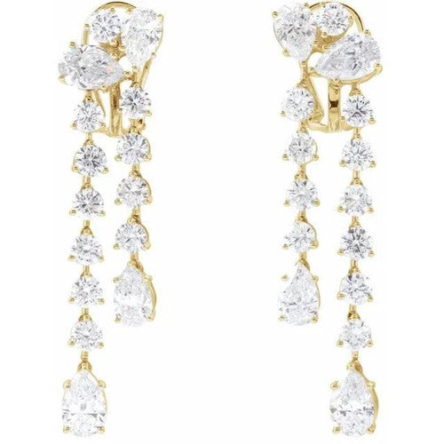 14K Gold 9 1/2 CTW Lab-Grown Diamond Dangle Earrings 14K Yellow Gold