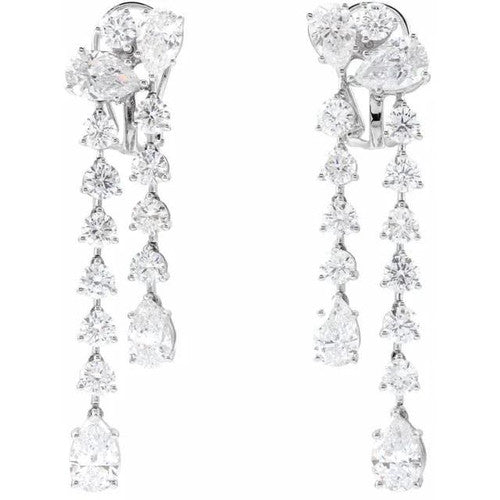 14K Gold 9 1/2 CTW Lab-Grown Diamond Dangle Earrings 14K White Gold