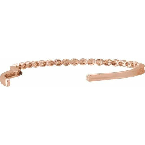 14K Gold 1/6 CTW Natural Diamond Stackable Bangle 7" Bracelet 14K Rose Gold
