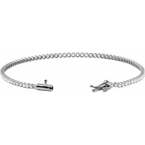 14K Gold 1 5/8 CTW Diamond Line 7" Bracelet 14K White Gold
