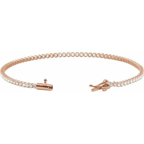 14K Gold 1 5/8 CTW Diamond Line 7" Bracelet 14K Rose Gold