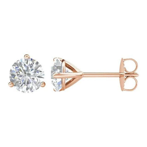 14K Gold 1 CTW Diamond Stud Earrings 14K Rose Gold