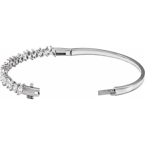 14K Gold 4 1/5 CTW Lab-Grown Diamond Bangle 7" Bracelet 14K White Gold