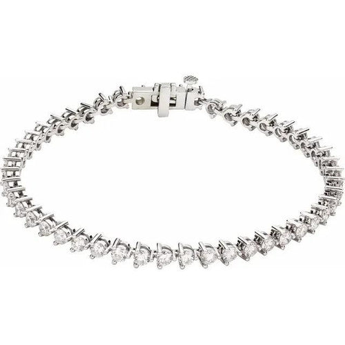 14K Gold 5 CTW Diamond Line 7 1/4" Bracelet 14K White Gold