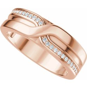 Curved - Natalia - 14K Rose Gold 1/8 CTW Natural Diamond Band