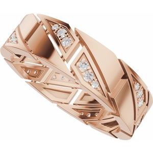 Matte - Hunter - 14K Rose Gold 1/4 CTW Natural Diamond Eternity Band