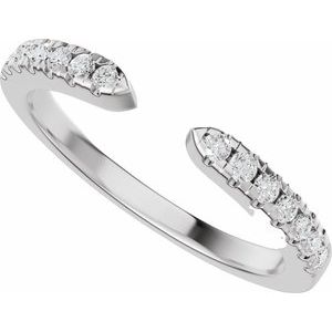 New Trends - Freja - Platinum 1/6 CTW Natural Diamond Open Band Size 7