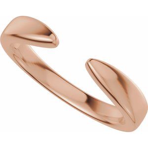 Plain - Sandra - 14K Rose Gold Reverse Tapered Open Band Size 7