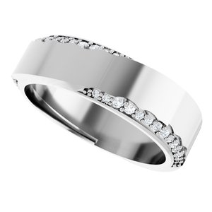 Curved - Eva - Platinum 1/3 CTW Lab-Grown Diamond Band Size 7