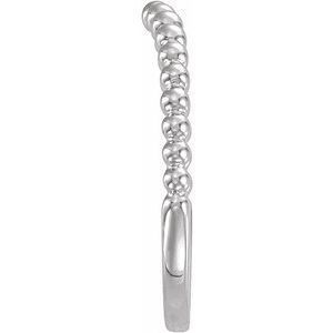 Plain - Ivyanna - 14K White Gold Beaded Contour Band