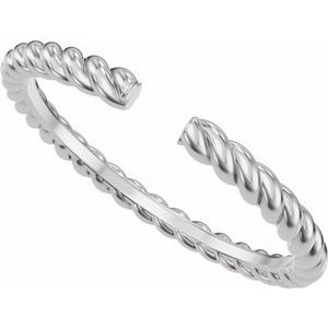 Unique - Sousan - 14K White Gold Rope Open Band Size 4