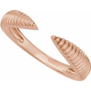 Unique - Silvia - 14K Rose Gold Ridged Open Band Size 4
