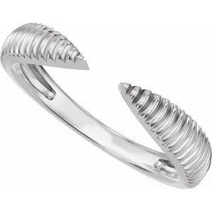 Unique - Silvia - 14K White Gold Ridged Open Band Size 4