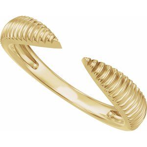 Unique - Silvia - 14K Yellow Gold Ridged Open Band Size 4