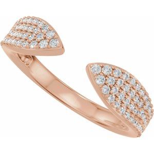 Pave - Ensley - 14K Rose Gold 1/3 CTW Lab-Grown Diamond Pave'-Style Open Band Size 4