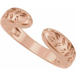 Plain - Rylee - 14K Rose Gold 3 mm Nature-Inspired Open Band Size 4