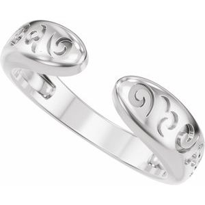 Unique - Suzana - 14K White Gold 3 mm Vintage-Inspired Open Band Size 4