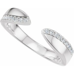 Unique - Lyla - 14K White Gold 1/8 CTW Natural Diamond Pinched Open Band Size 4