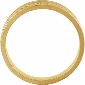 Matte - Jonah - 14K Yellow Gold Milgrain Grooved Tapered Flat Band
