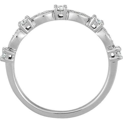 14K Gold 1/5 CTW Natural Diamond Stackable Ring 14K White Gold