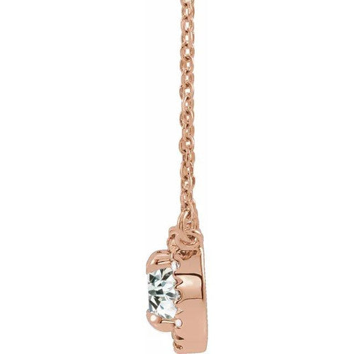 14K Gold 7/8 CTW Diamond French-Set 16-18" Necklace 14K Rose Gold