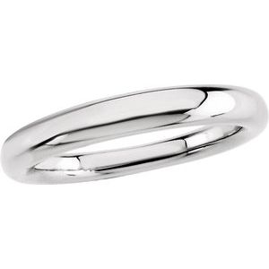 Classic - Candela - 14K White Gold 3.5 mm Comfort-Fit Half Round Tapered Band