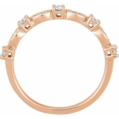 14K Gold 1/5 CTW Natural Diamond Stackable Ring 14K Rose Gold