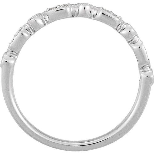 14K Gold 1/8 CTW Natural Diamond Bezel Stackable Ring 14K White Gold
