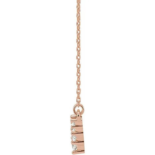 14K Gold 1/3 CTW Natural Diamond V 16-18" Necklace 14K Rose Gold