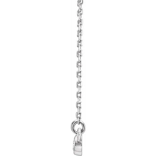14K Gold 1/8 CTW Natural Diamond Three-Stone 16-18" Necklace 14K White Gold