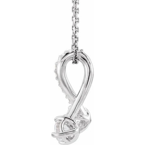 14K Gold 1/2 CTW Natural Diamond 16-18" Necklace 14K White Gold