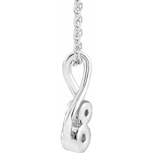 14K Gold .07 CTW Natural Diamond Hold You Forever® 16-18" Necklace 14K White Gold