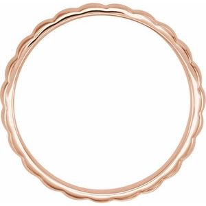 Classic - Liam - 14K Rose Gold 6 mm Grooved Half Round Band Size 7