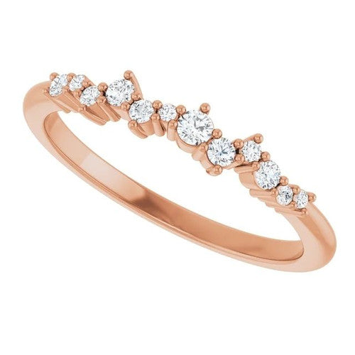 14K Gold 1/8 CTW Round Natural Diamond Stackable Ring 14K Rose Gold