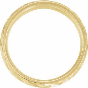 Unique - Theodore - 18K Yellow Gold 7 mm Geometric Faceted Flat Band Size 11