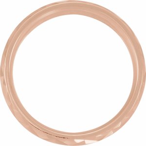 Unique - Theodore - 14K Rose Gold 7 mm Geometric Faceted Flat Band Size 11.5