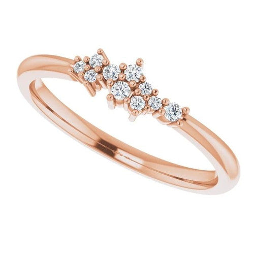 14K Gold .08 CTW Natural Diamond Stackable Cluster Ring 14K Rose Gold