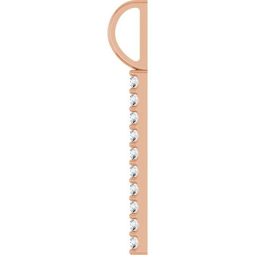 14K Gold 1/6 CTW Diamond Bar Charm/Pendant 14K Rose Gold