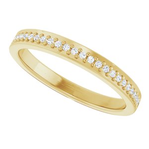 Pave - Lacey - 14K Yellow Gold 1/8 CTW Natural Diamond Band