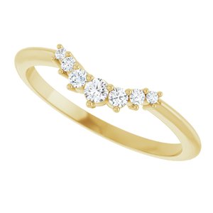 Unique - Eren - 14K Yellow Gold 1/8 CTW Natural Diamond Contour Band