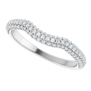 Curved - Noel - 14K White Gold 1/4 CTW Natural Diamond Pavé-Style Contour Band